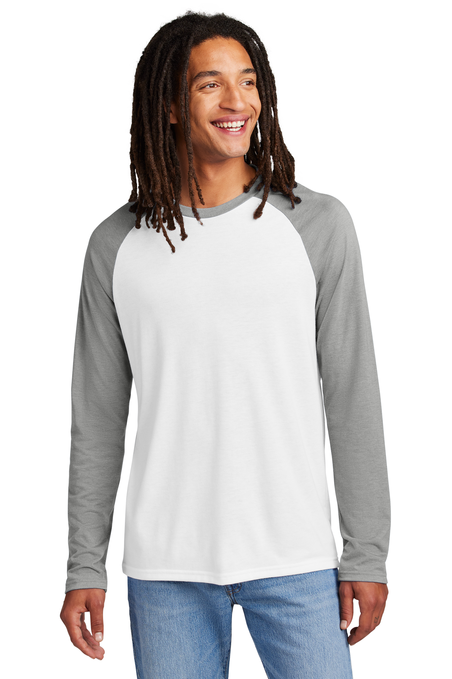 ALLMADE Unisex Tri-Blend long sleeve colorblock Ragan Tee